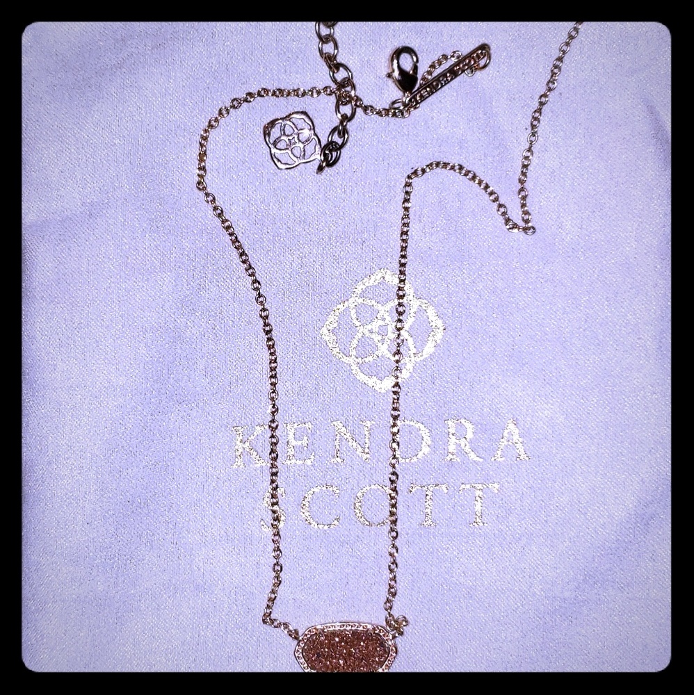 Kendra Scott rose gold drusy necklace